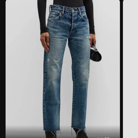 Moussy Vintage Sundown High-Rise Distressed Straight-Leg Jeans New Size 32 - Picture 1 of 6